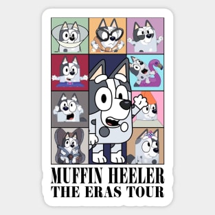 Bluey Muffin Heeler The Eras Tour Vintage Cartoon Sticker